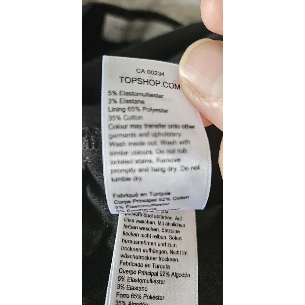 NWT TOPSHOP JAMIE W29 woman black ORGANIC denim skinny stretch jeans Turkey made